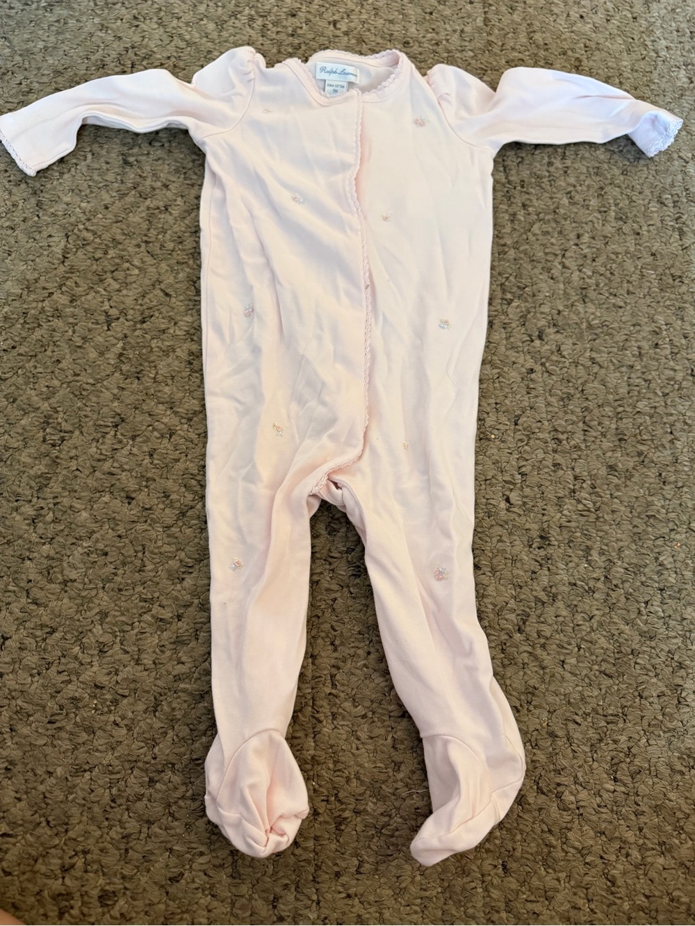 Ralph Lauren Light Pink Footed One-Piece